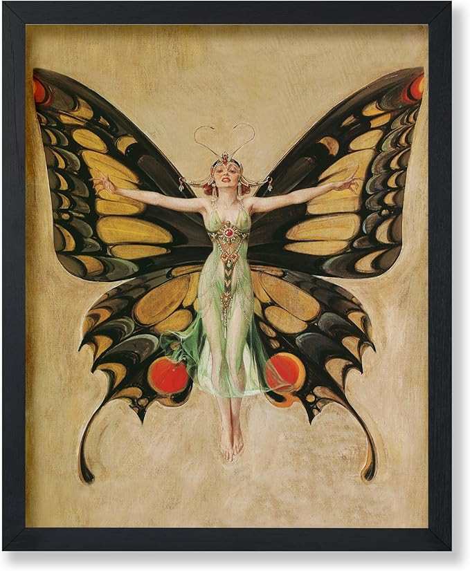 Monem Art Vintage Butterfly Poster - Retro Butterfly Woman Print - Mythical Creature Art - Gift f... | Amazon (US)