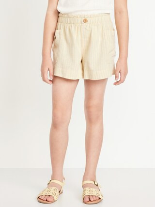 Printed Linen-Blend Utility Shorts for Girls | Old Navy (US)