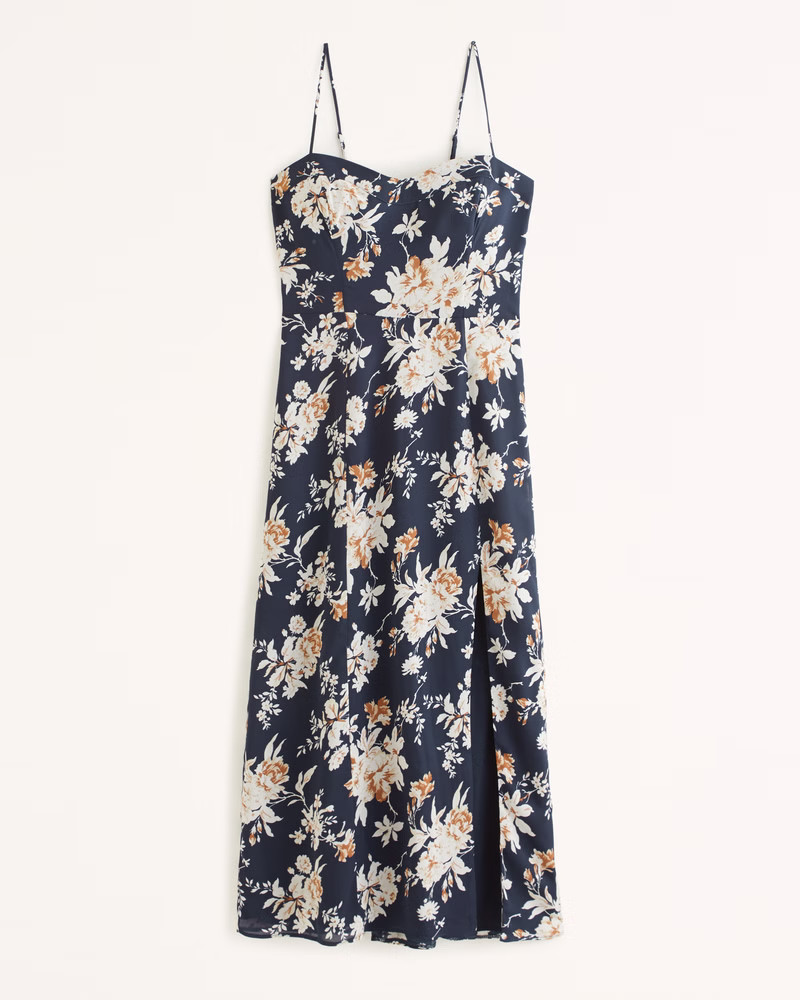 High-Slit Midi Dress | Abercrombie & Fitch (US)