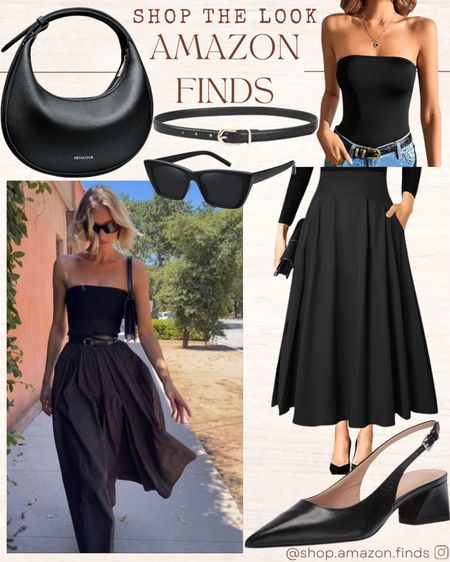 Pinterest Inspired Look!
Chic black date night look all styled from Amazon. Black strapless top, maxi skirt, and black accessories.

#LTKShoeCrush #LTKStyleTip #LTKItBag