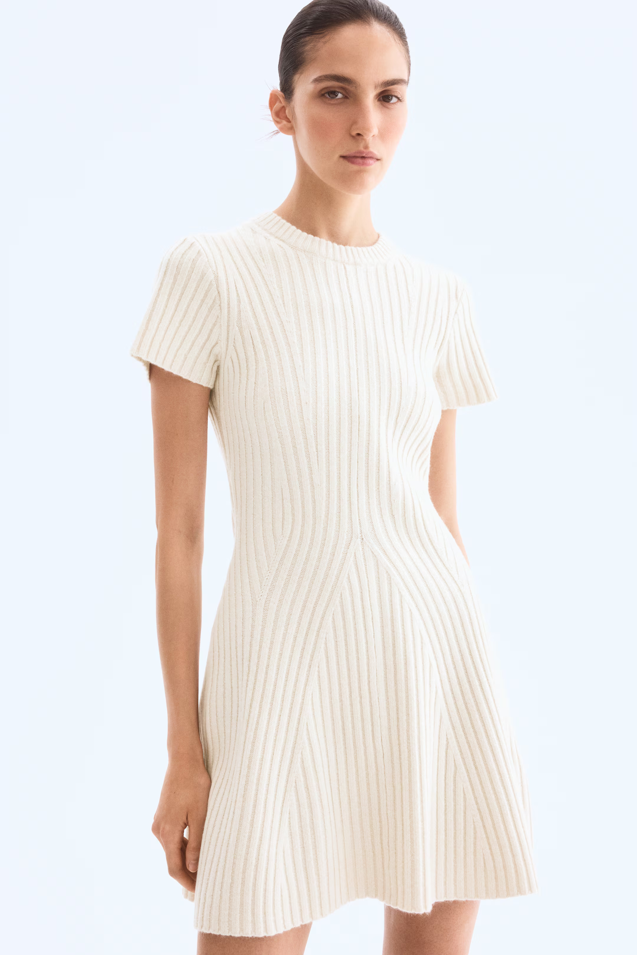 Rib-Knit Dress - Cream - Ladies | H&M US | H&M (US + CA)