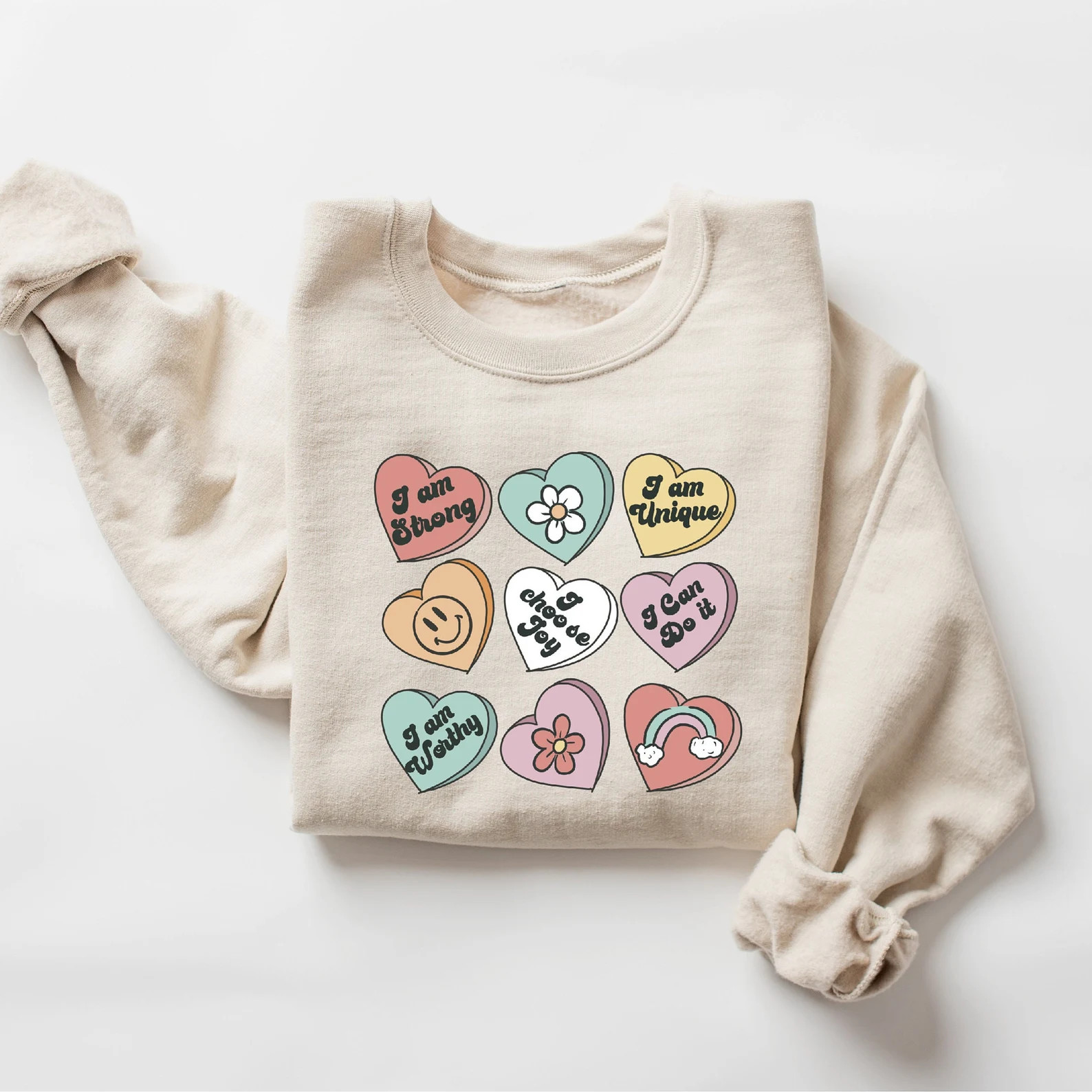 Positive Affirmations Sweatshirt, Teacher Valentine Sweatshirt, Women's Valentines Day Sweatshirt... | Etsy (US)