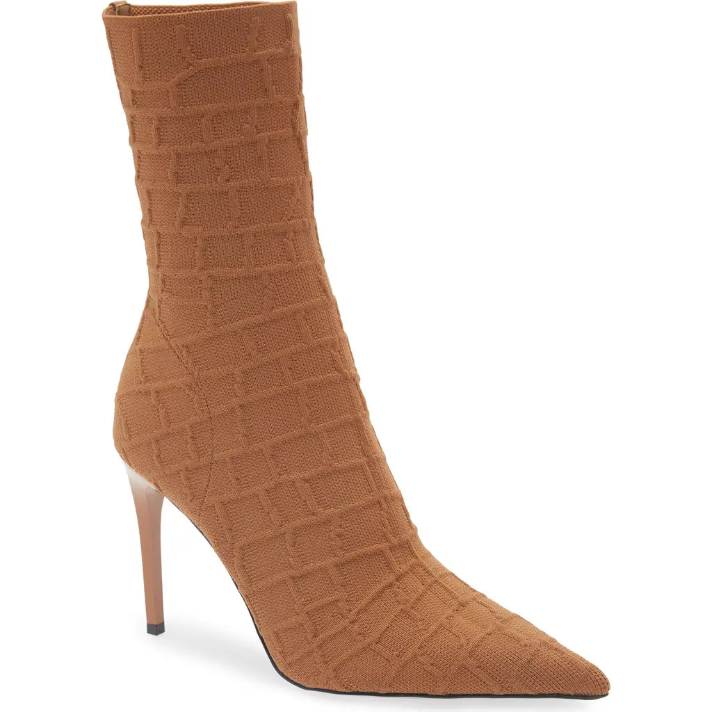 Steve Madden Midnite Knit Stiletto Bootie in Tan Croc at Nordstrom Rack, Size 8 | Nordstrom Rack