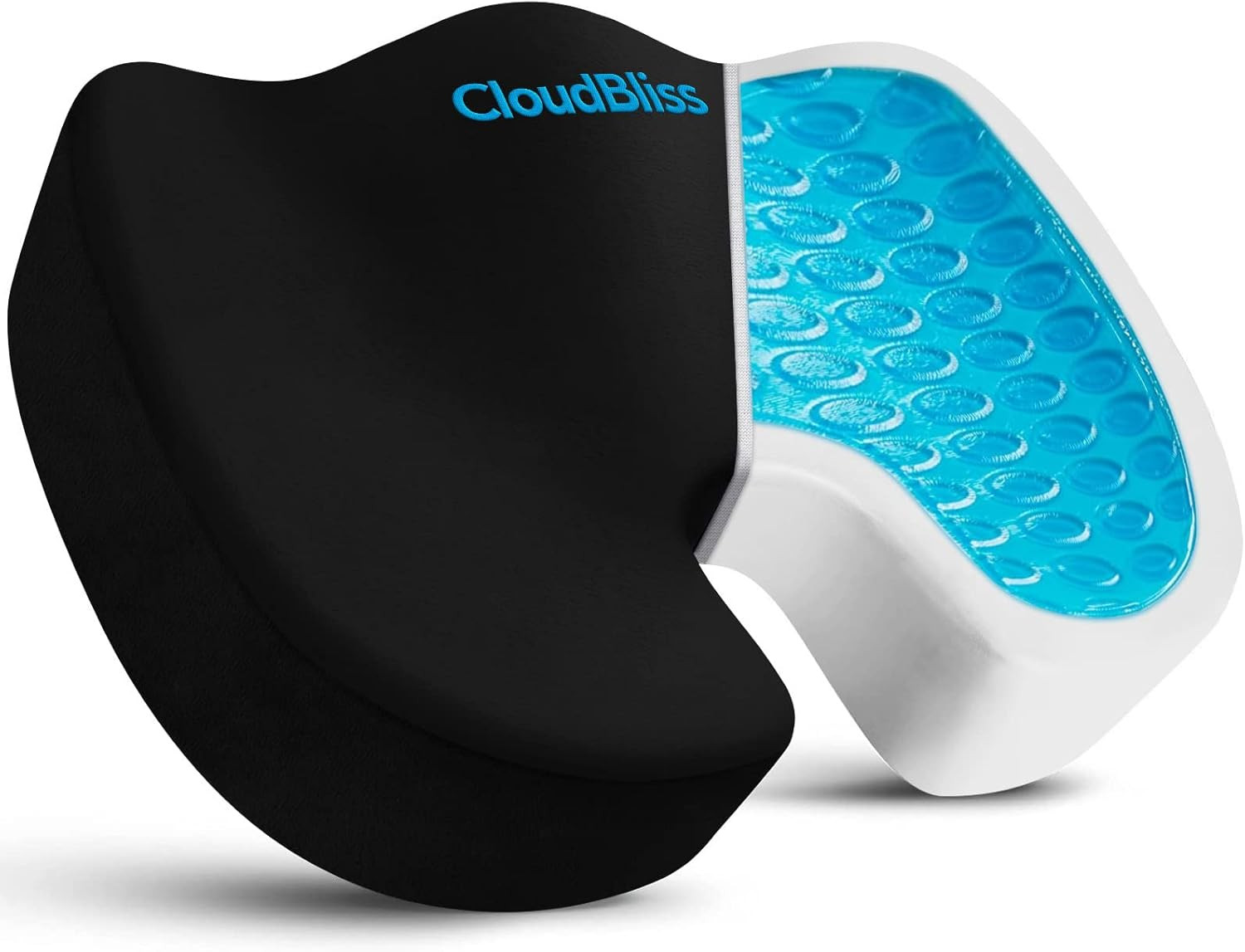CloudBliss Gel Seat Cushion - Non-Slip Ergonomic Gel & Memory Foam - Coccyx,Tailbone,Sciatica & B... | Amazon (US)
