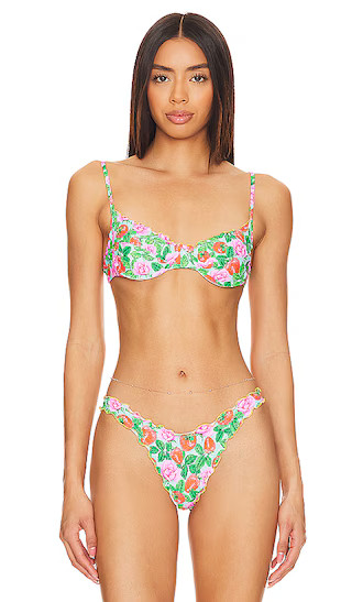Strawberry Fields Wavy Luxe Bikini Top in Multicolor | Revolve Clothing (Global)