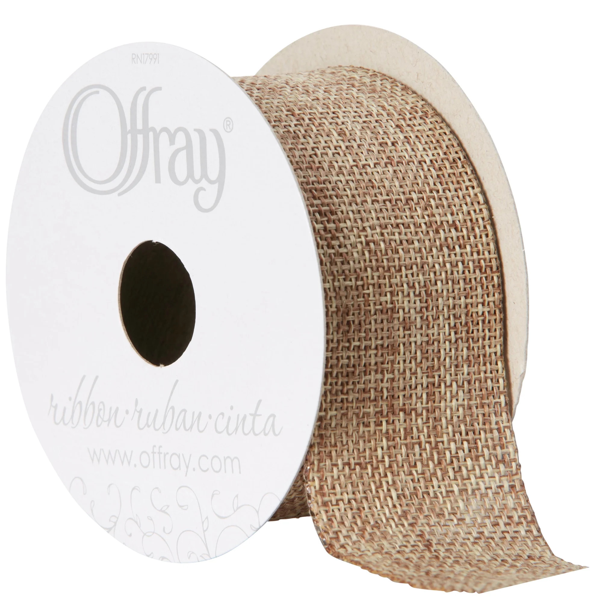 Offray Ribbon, Natural 1 1/2 inch Woven Burlap Ribbon, 9 feet | Walmart (US)