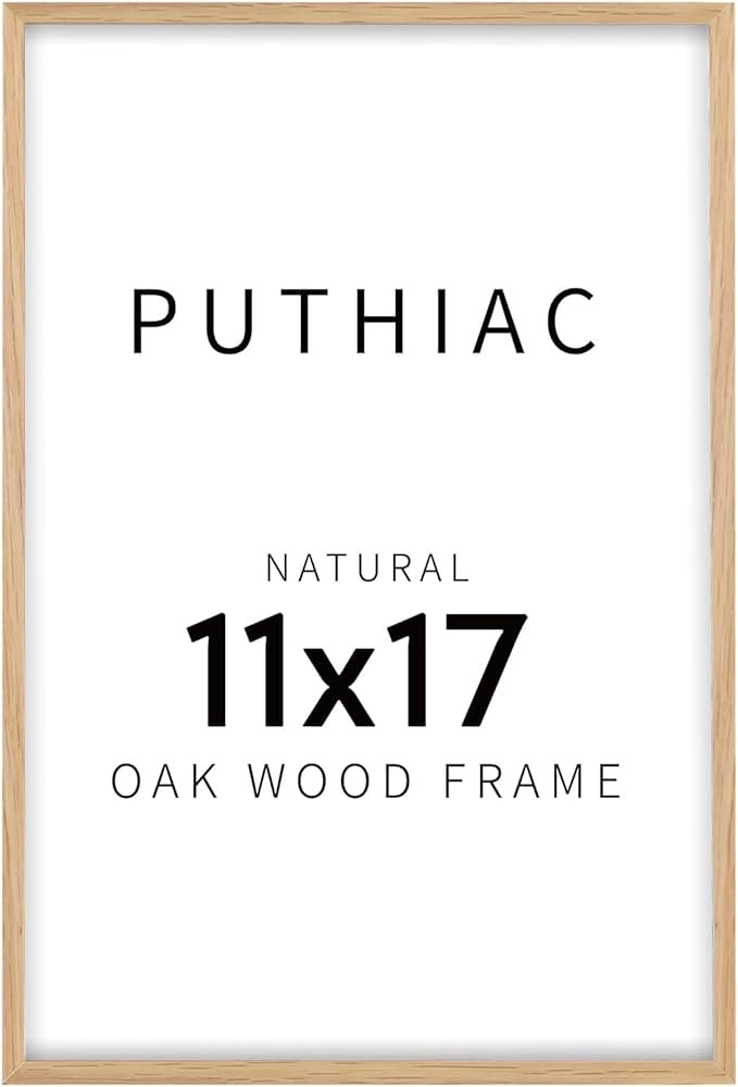 puthiac 11x17 Oak Wood Picture Frame - Minimalist 11x17 Poster Frame, 11"x17" Frame Wood, Natural... | Amazon (US)