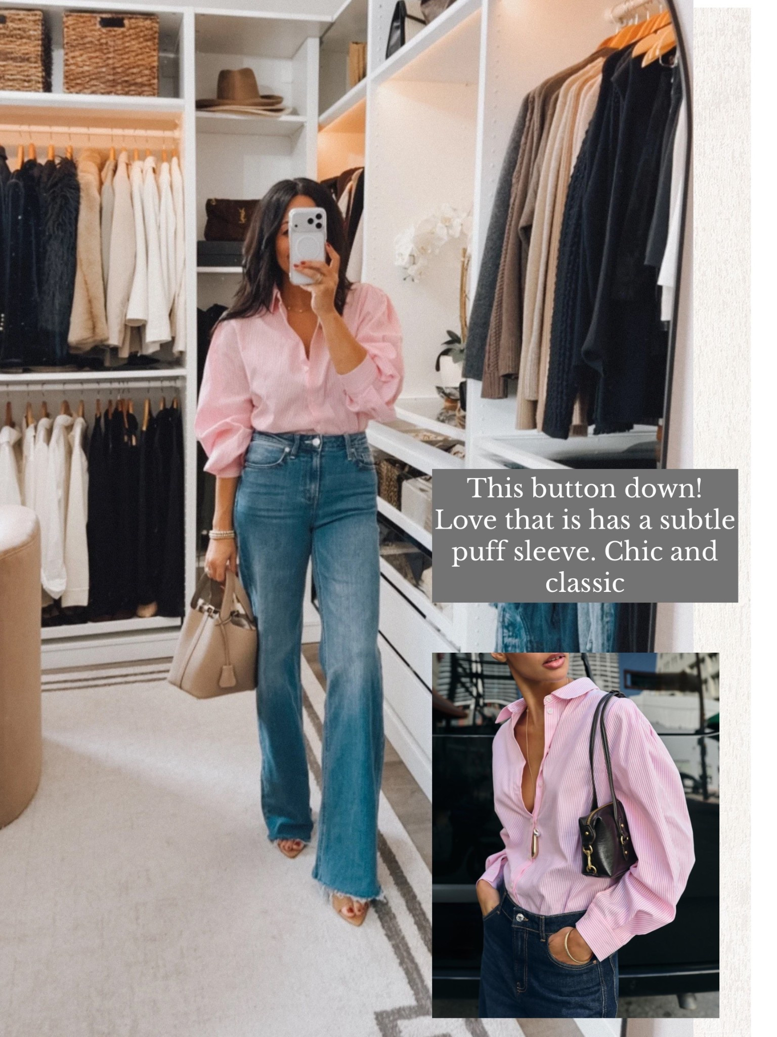 Zara button-down perfect for spring- fits TTS
Jeans wearing the in the 32-in inseam- perfect with heels 

#LTKOver40 #LTKootd