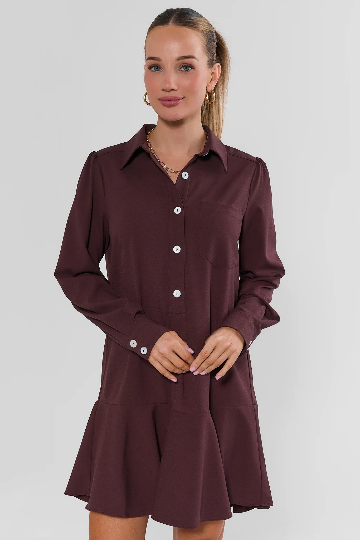 Meagan Brown Drop Waist Dress | Avara