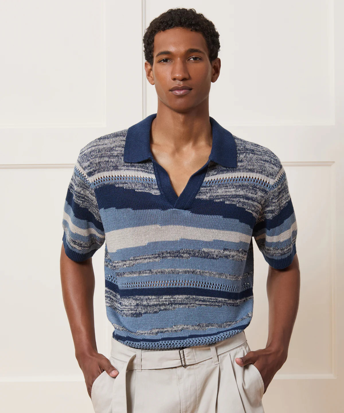 Relaxed Linen Dunes Montauk Sweater Polo | Todd Snyder