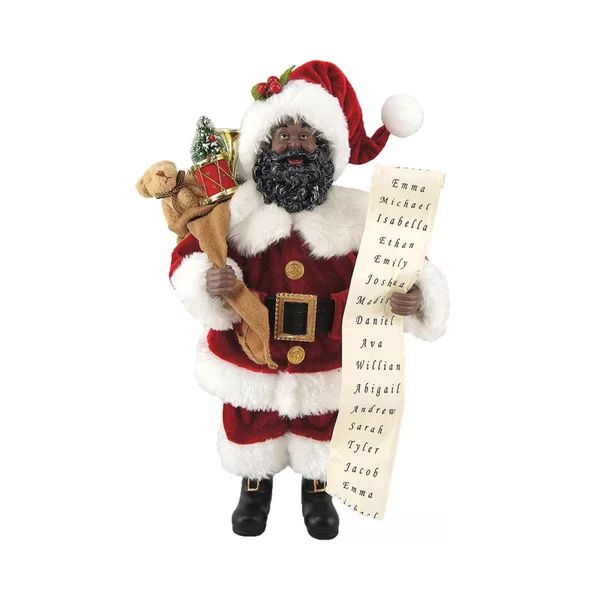 African American Santa with His List Figurine | Wayfair North America
