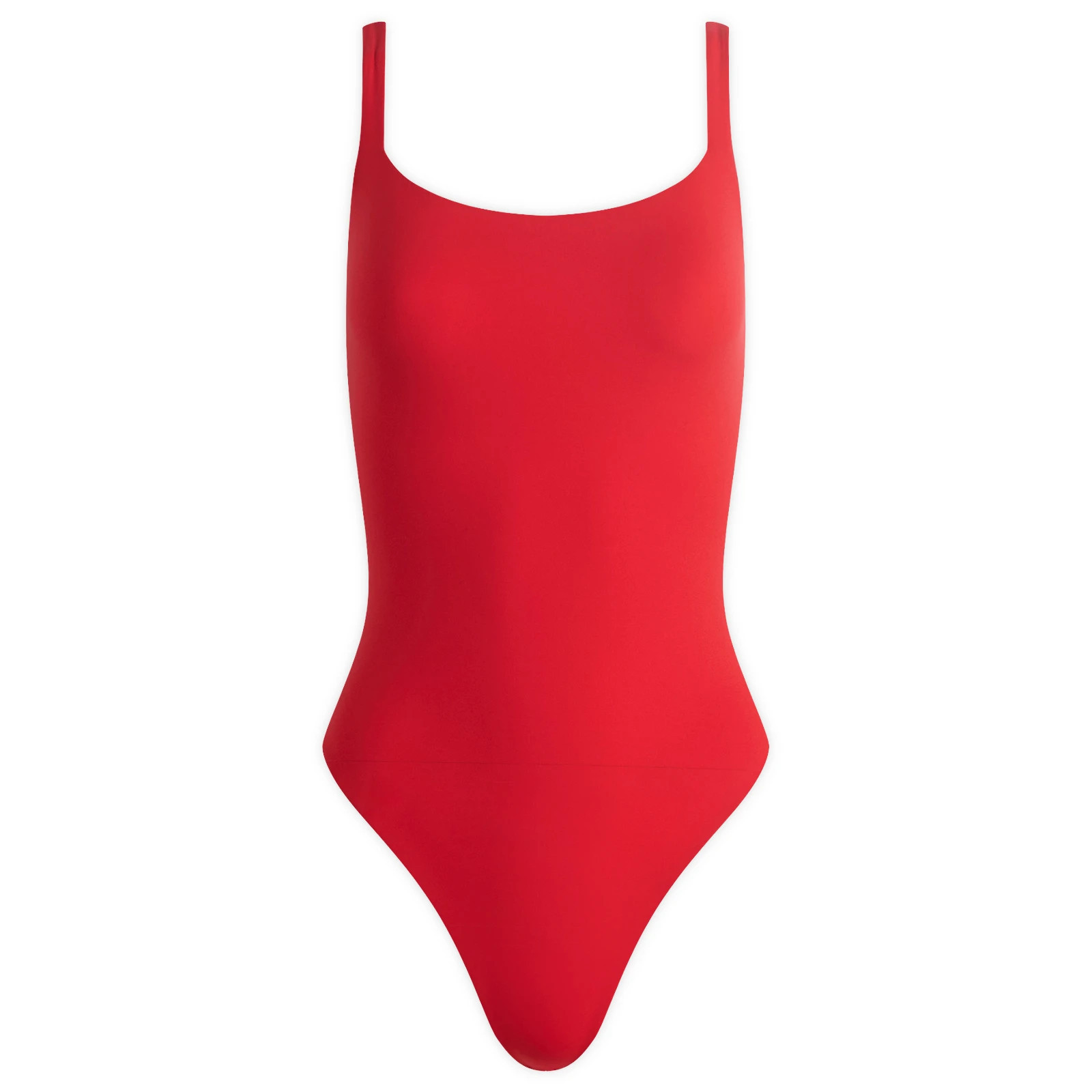 SKIMS Women's Fits Everybody Square Neck Bodysuit in Cherry, Size Medium | END. Clothing