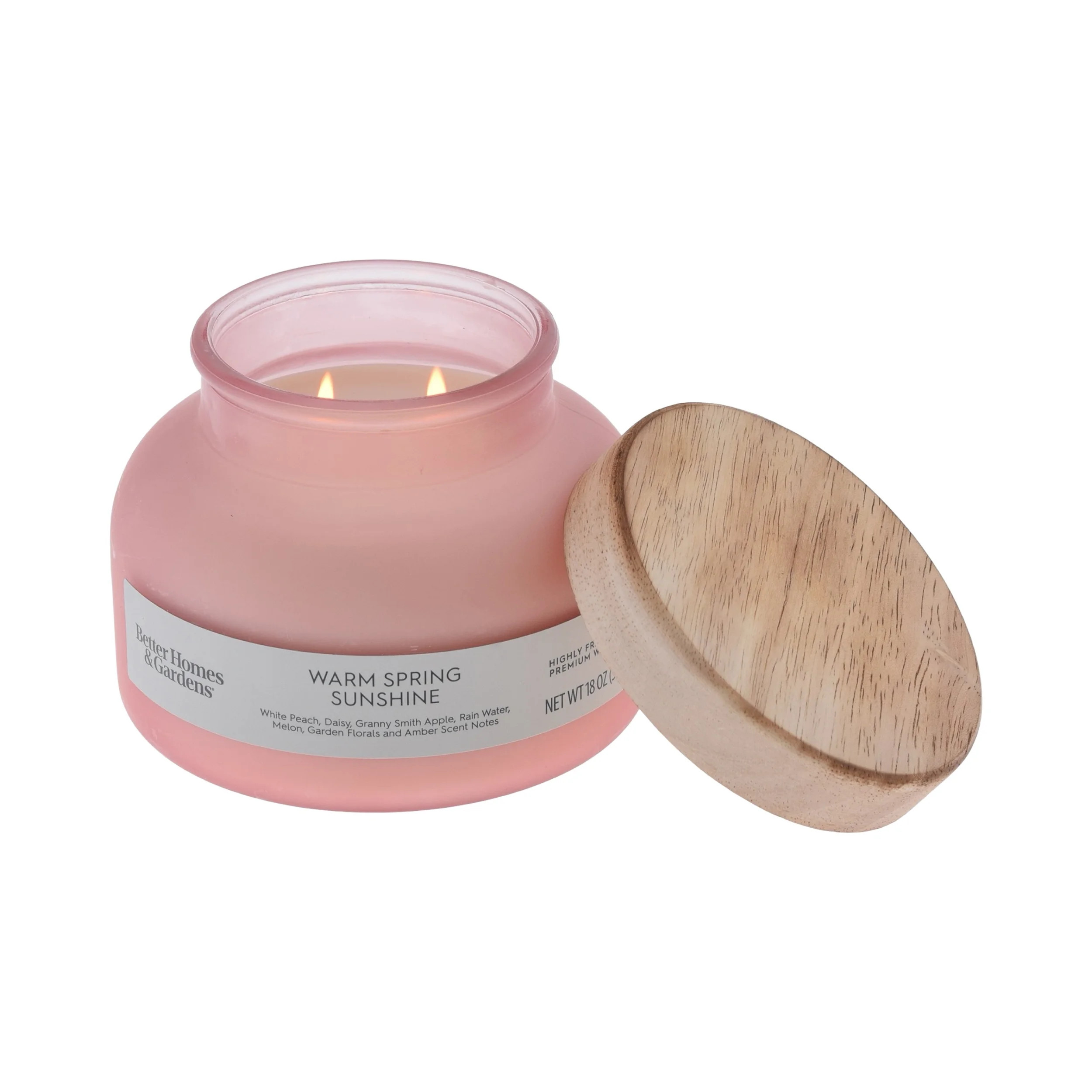 Better Homes & Gardens Warm Spring Sunshine Scented 2-Wick 18oz (510.3 g) Frosted Jar Candle | Walmart (US)