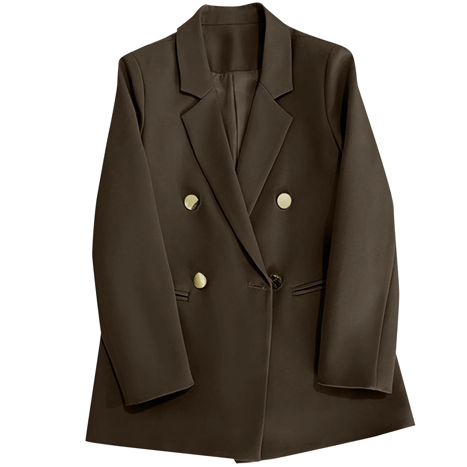 Womens Double Breasted Casual Blazer Long Sleeve Work Office Jackets Blazer with Pockets | Walmart (US)