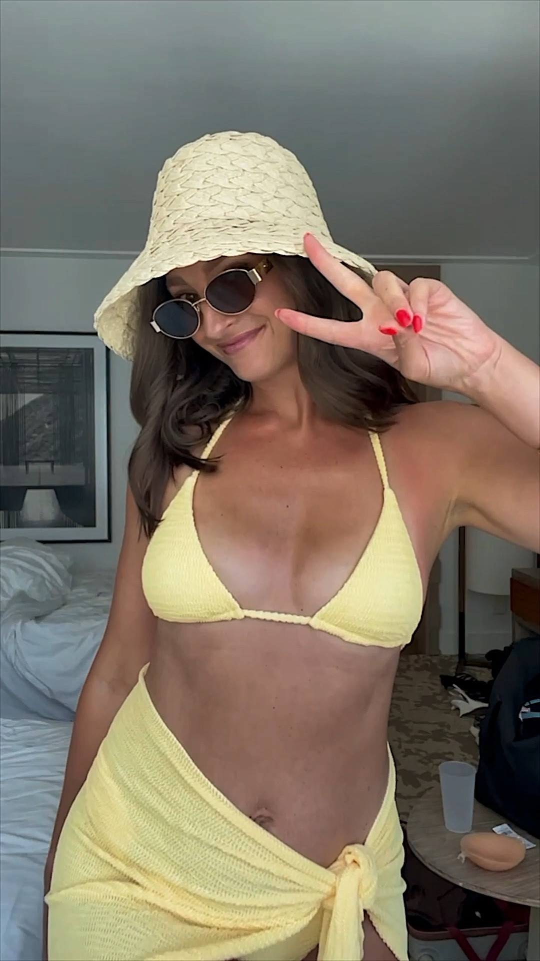 Day 3 Butter yellow Miami Beach outfit! Wearing a small top, large bottoms. 

Bikini / swimsuit / beach outfit / vacation outfit / swimwear / resort wear 

#LTKStyleTip #LTKSwim