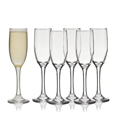 True Banquet Champagne Flutes, Champagne Wine Stemware Glasses, 5.75oz Stemmed Champagne Glasses Set of 6 | Target
