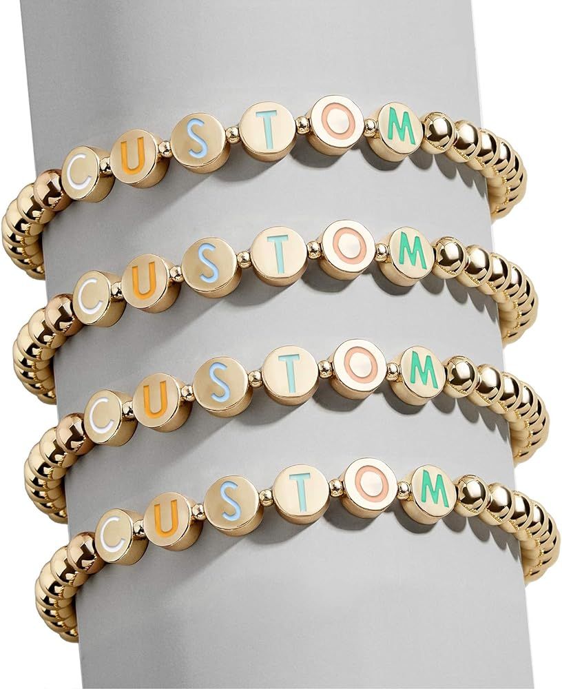 FERIER Personalized Bracelets for Women, Name Custom Beads Bracelets Friendship Couple Customize ... | Amazon (US)
