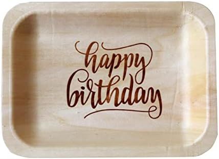 "Happy Birthday" Disposable Birthday Party Plates—100% Natural Birthday Party Plates, Eco-Friendly A | Amazon (US)