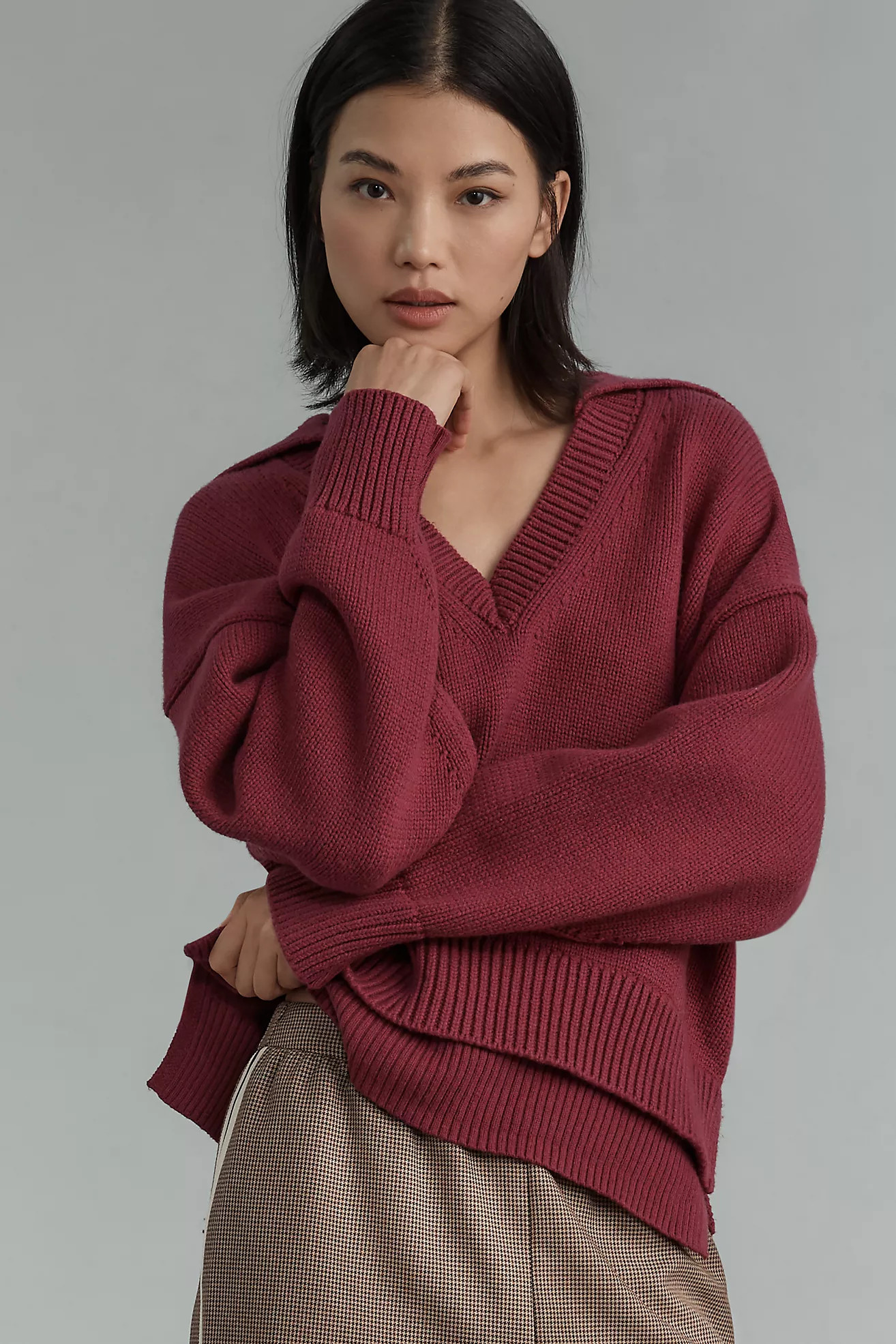 Maeve Layered Polo Sweater | Anthropologie (US)