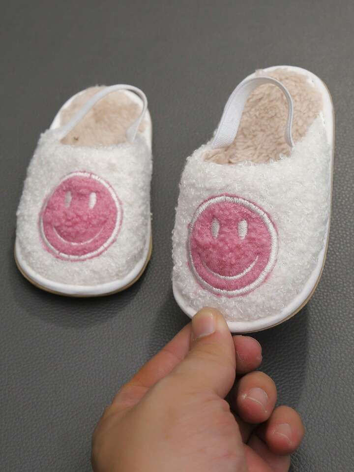 Pink Baby Girl Shoes Cute Cartoon Smiling Face Slip Toddler Shoes Comfortable Non Slipper Soft Bo... | SHEIN