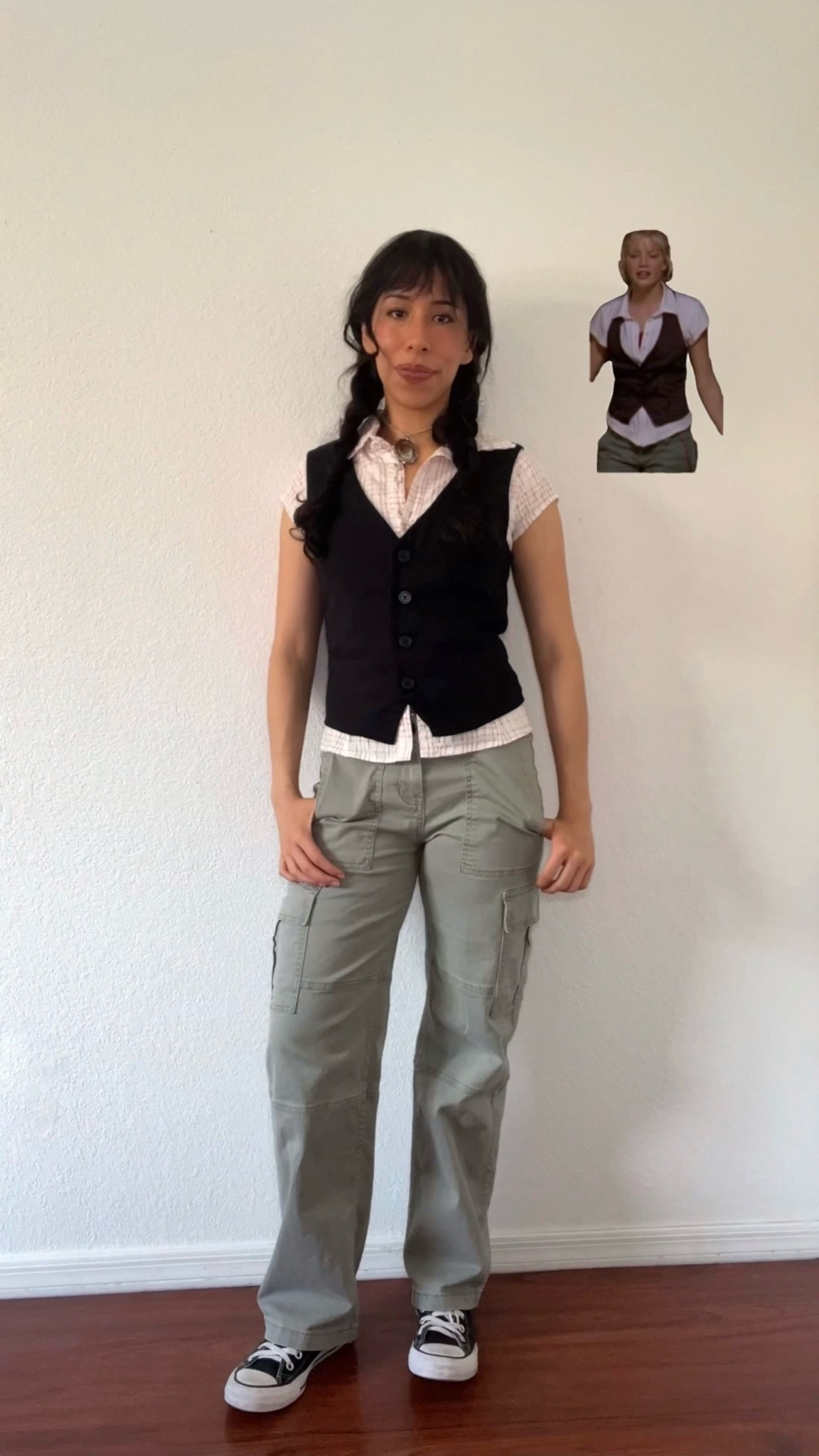 Rikki Chadwick h2o outfit: her’s looks to be a plain button down and a dark brown vest (mine is from hollister but it’s sold out)
