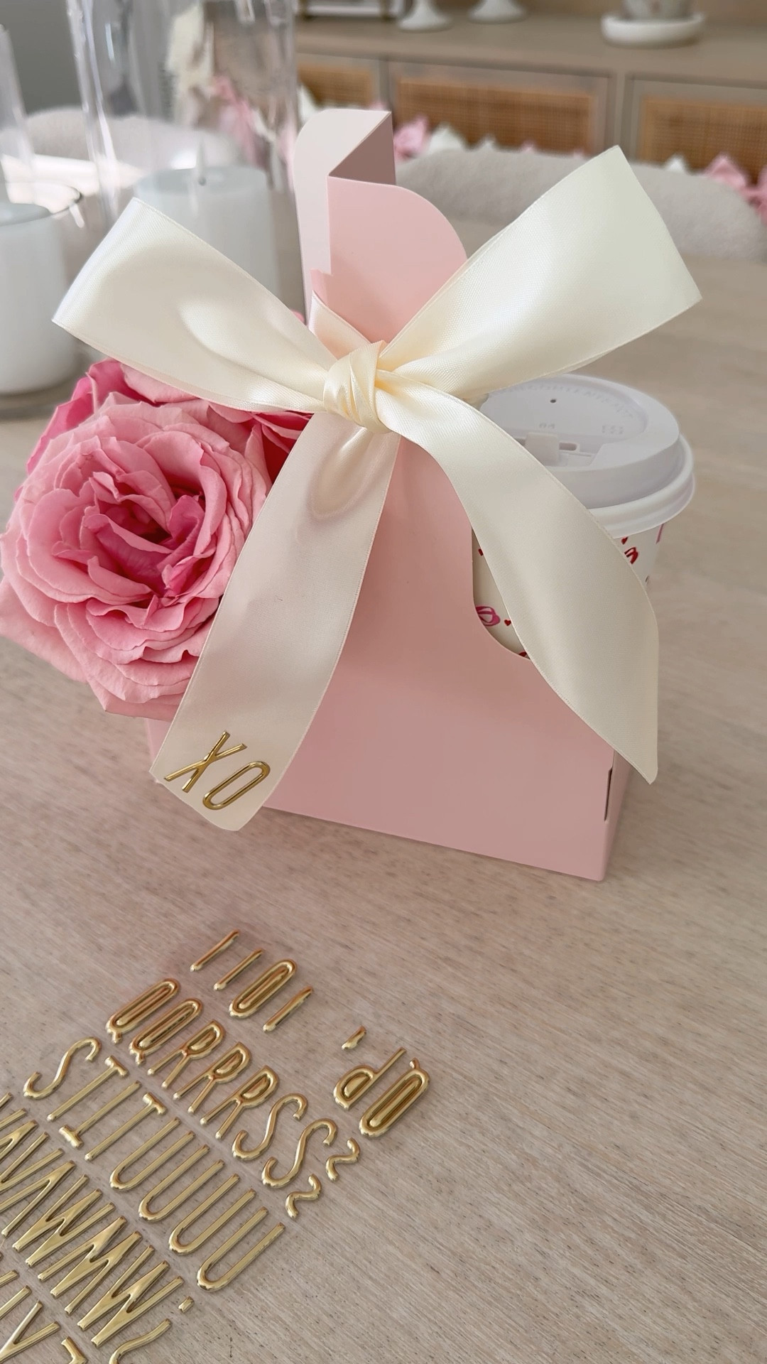 Cute gift idea for a co worker or friend! 🤍 

Galentine’s day, gifts for her, gold alphabet letters, pink drink holder, bow cup, Target, Amazon, Valentine’s Day, roses, pink gifts, fancythingsblog 

#LTKValentine #LTKBeauty