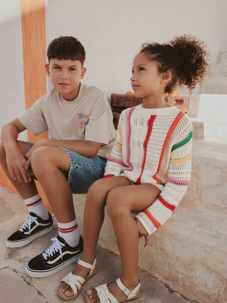 Buy Rainbow Knitted Top & Shorts Set (3-16yrs) from Next USA | Next US