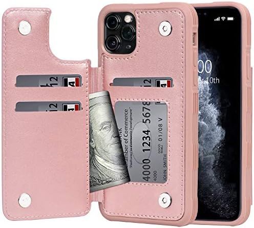 Arae Case for iPhone 11 pro max PU Leather Wallet Case with Card Pockets Back Flip Cover for iPho... | Amazon (US)