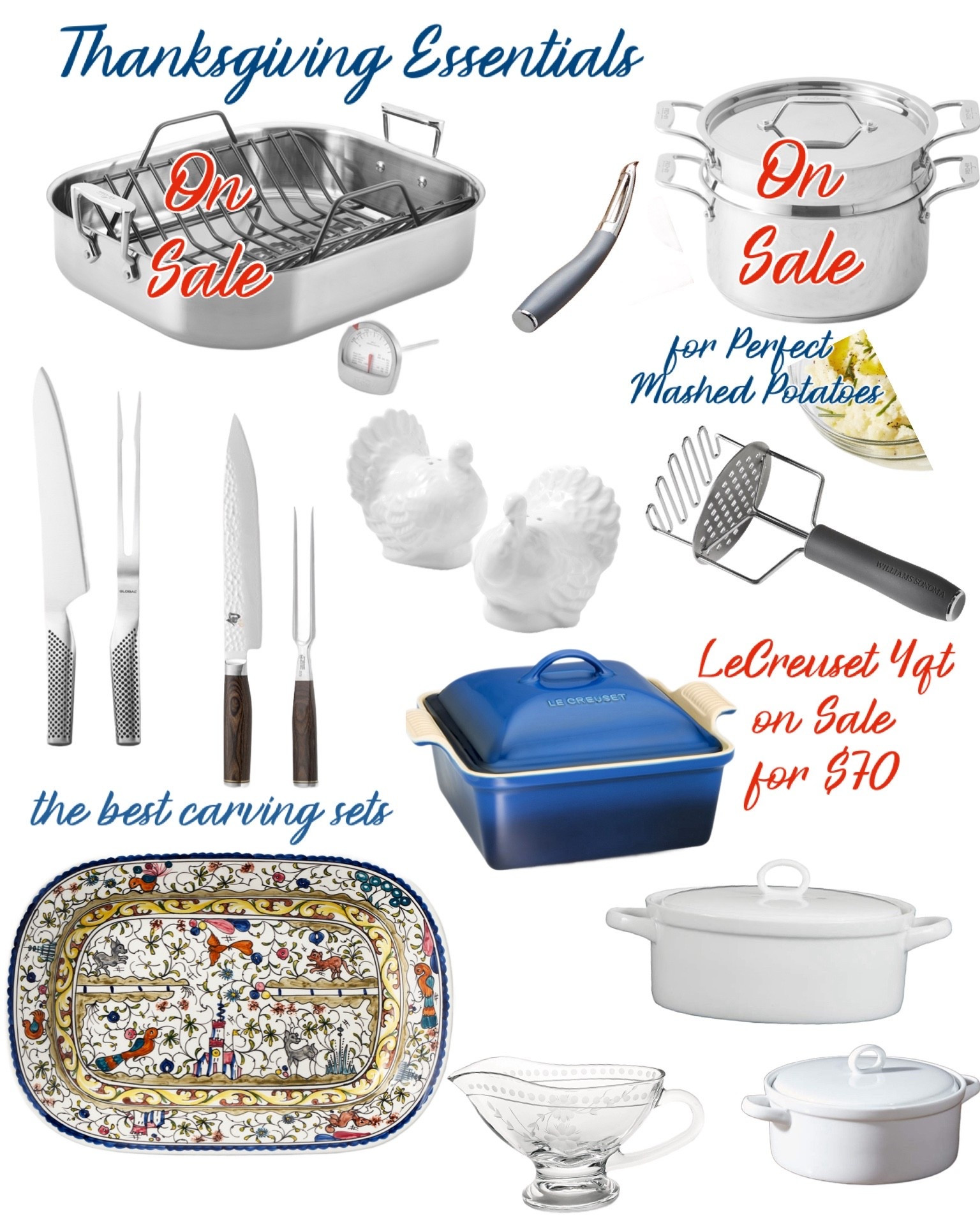 The best for Thanksgiving and big savings on several pieces! The All Clad Roaster and LeCreuset Baker are absolute steals and free shipping 

#LTKHoliday #LTKHome #LTKSaleAlert