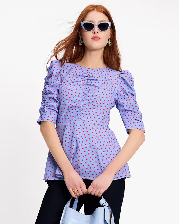 Spring Time Dot Ruched Top | Kate Spade (US)