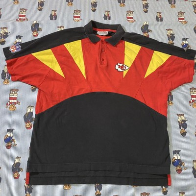VTG 90s Apex One Kansas City KC Chiefs Polo Shirt Adult XL Black Red Yellow NFL  | eBay | eBay US