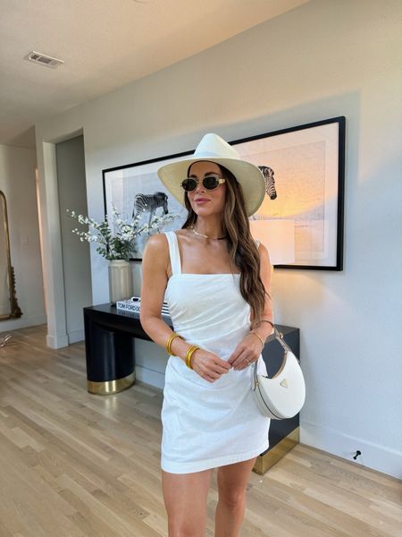 White dress! 15% off with code DRESSFEST 

Summer outfit 
Summer style 
White mini dress 
Prada 

#LTKStyleTip #LTKWedding #LTKParties