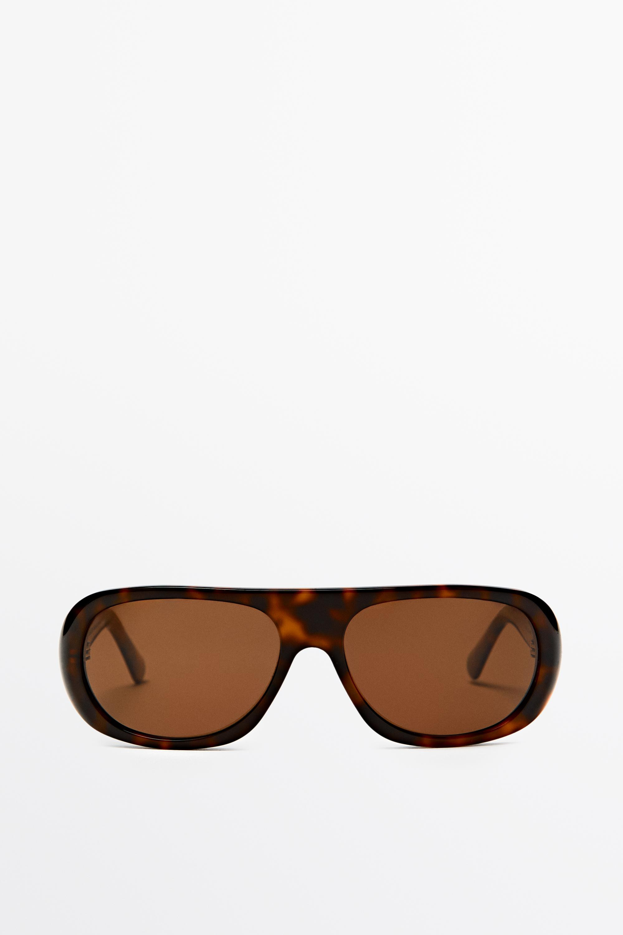 Oval tortoiseshell-effect sunglasses | Massimo Dutti UK