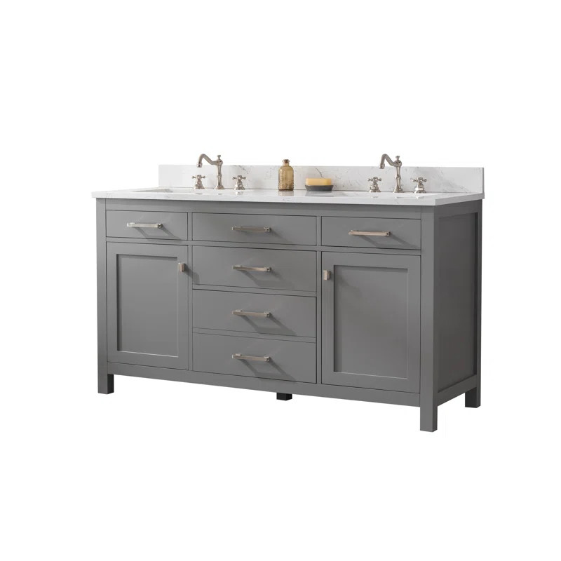Jasper 60'' Double Bathroom Vanity with Vanity Top | Wayfair North America