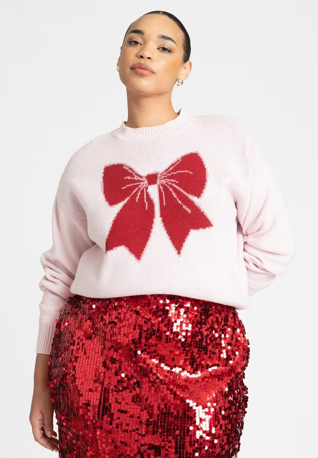Bow Intarsia Sweater | Eloquii