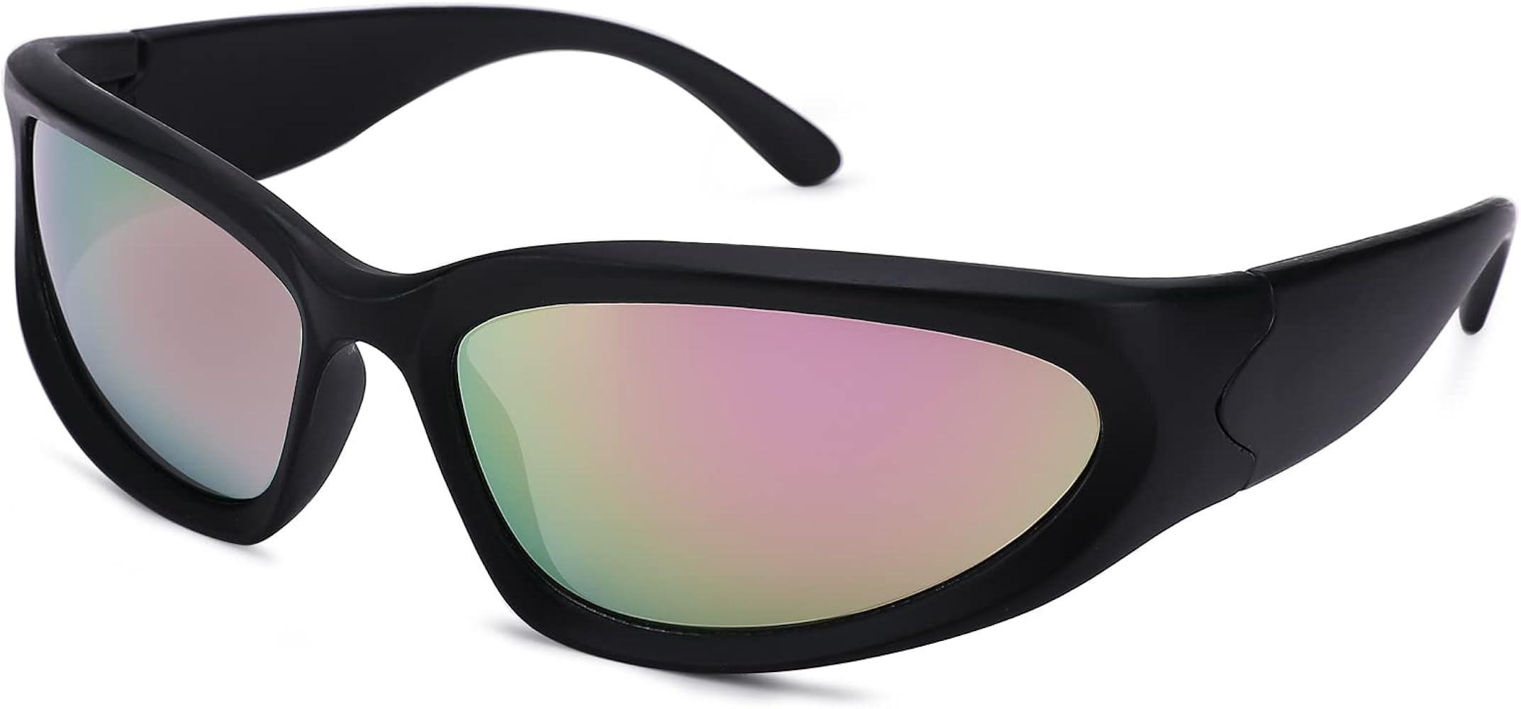 Hycredi Wrap Around Sunglasses for Men Women Fashion Classic Oval Thick Frame Sun Glasses Trendy ... | Amazon (US)