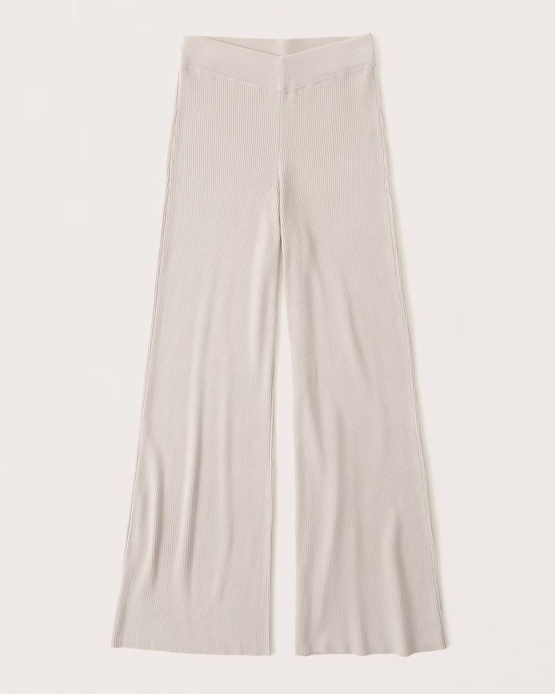 Ribbed Wide Leg Sweater Pants | Abercrombie & Fitch (US)