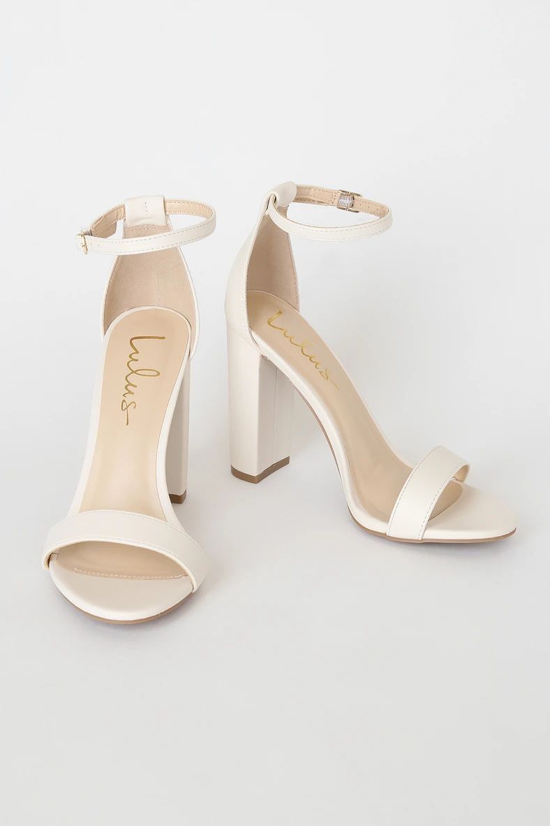 Taylor Off White Ankle Strap Heels | Lulus (US)