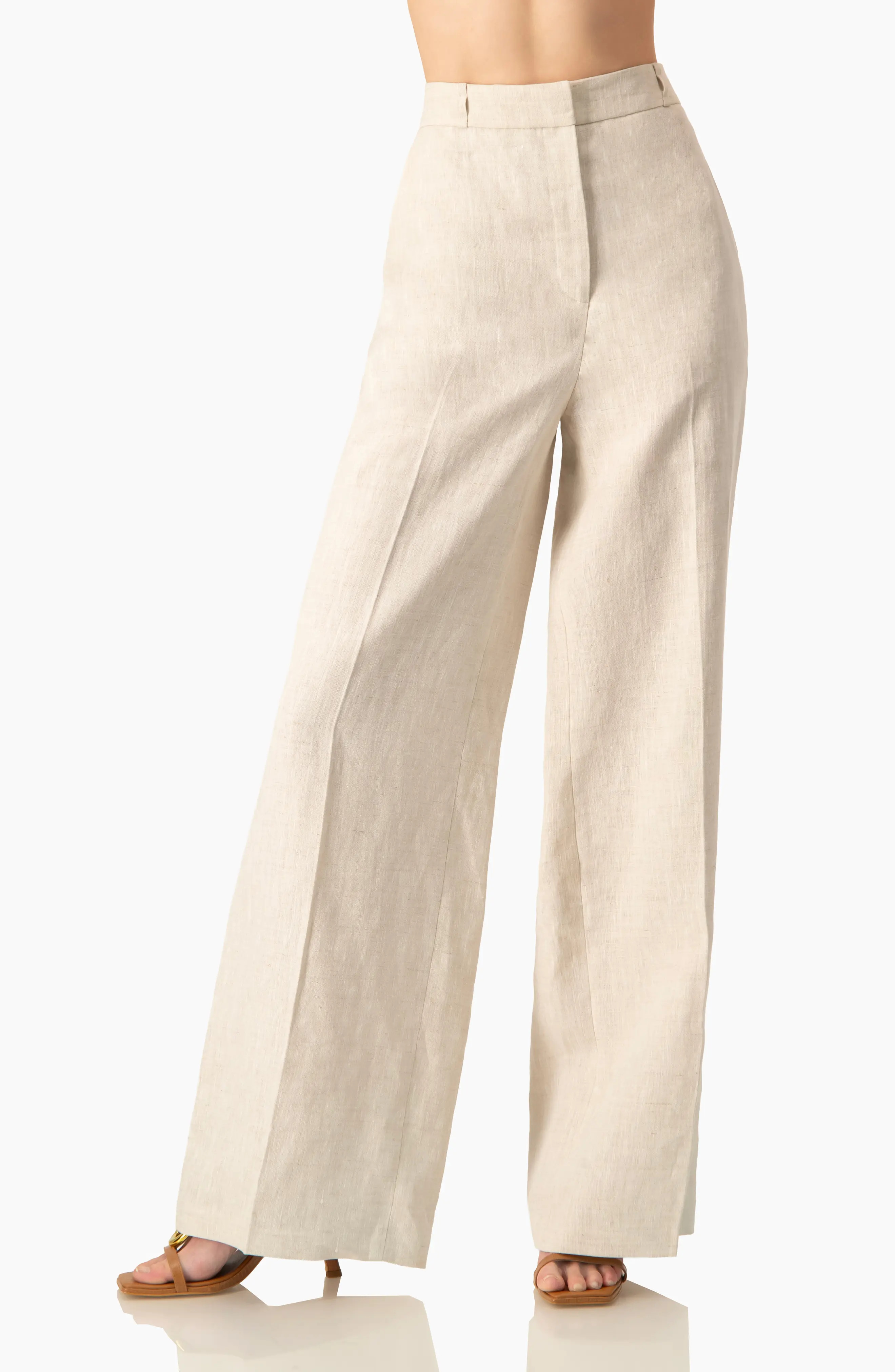 High-Waist Wide-Leg Linen Tailored Pants (Women) | Nordstrom | Nordstrom