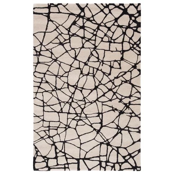 Etho Tufted Abstract Area Rug In Black/Beige | Wayfair North America