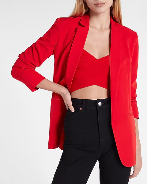 Open Front Boyfriend Blazer | Express