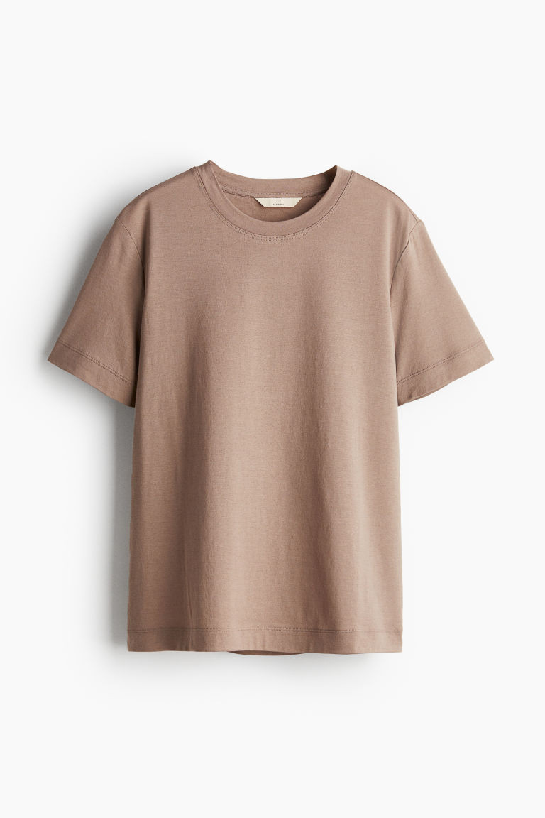 Women's Taupe Silk-Blend T-Shirt | H&M US | H&M (US + CA)