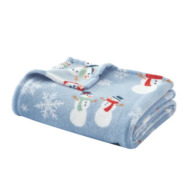 Holiday Time Cozy Christmas Plush Snowman Throw Blanket, Standard Size , All Ages - Walmart.com | Walmart (US)