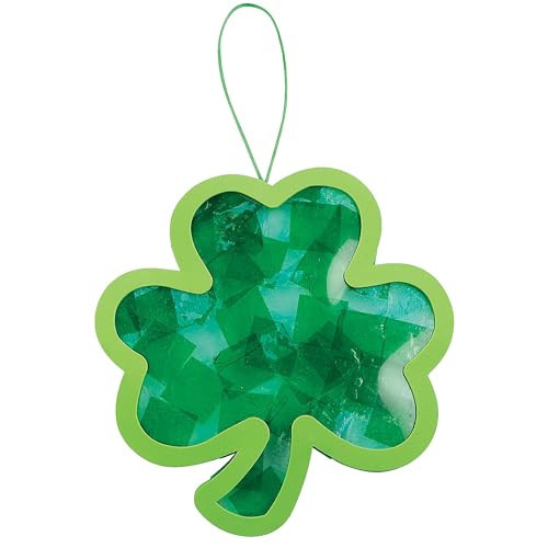 Fun Express St Patricks Day Crafts for Kids - Shamrock Suncatcher Kit Makes 12 Window Art Projects | Tissue Paper Craft Kit for Classroom Activities, Parties & Home | Ages 3+ Easy DIY | Amazon (US)