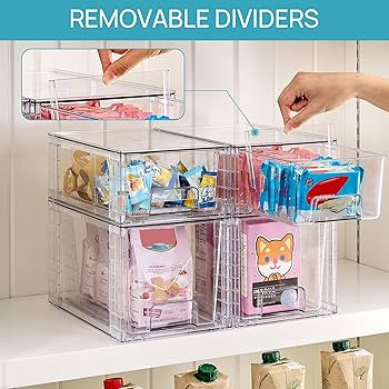 Vtopmart 4 Pack Clear Stackable Storage Drawers,Easy to Assemble Bathroom Organizers and Storage ... | Amazon (US)