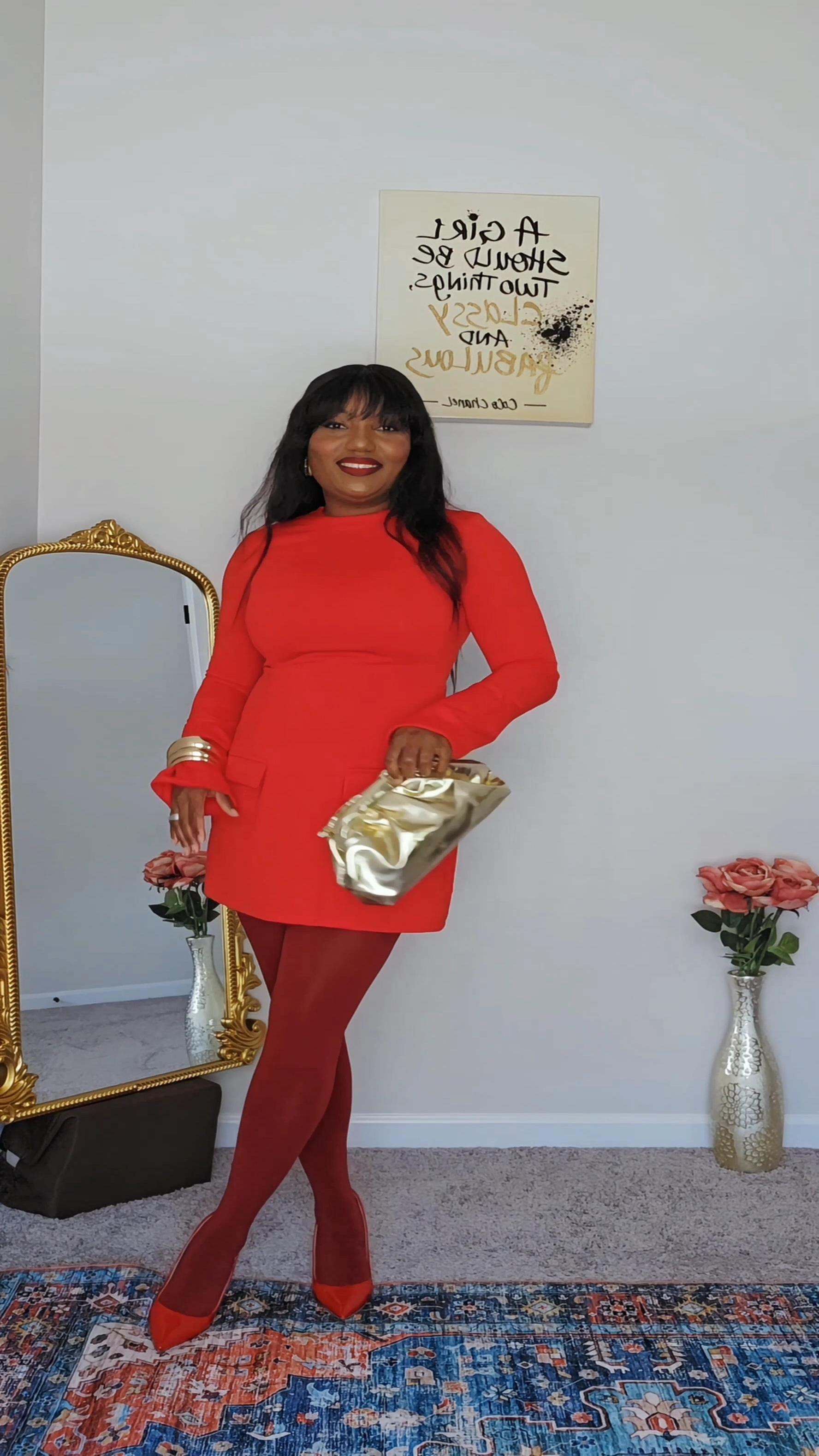 Valentine's day look. A red dress I paired this with gold chunky bangles and a gold clutch to play off the warm red tones. It looks much more expensive than the actual price!​Get it. It’s the ultimate confidence-booster.

#LTKgrwm #LTKValentine #LTKBeauty