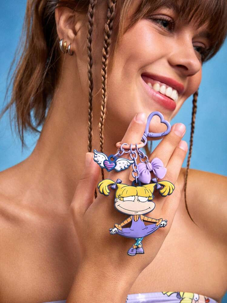 Nick 90s | SHEIN 1pc Cute Cartoon Pattern 3D Keychain, Bag Decorative Chain | SHEIN