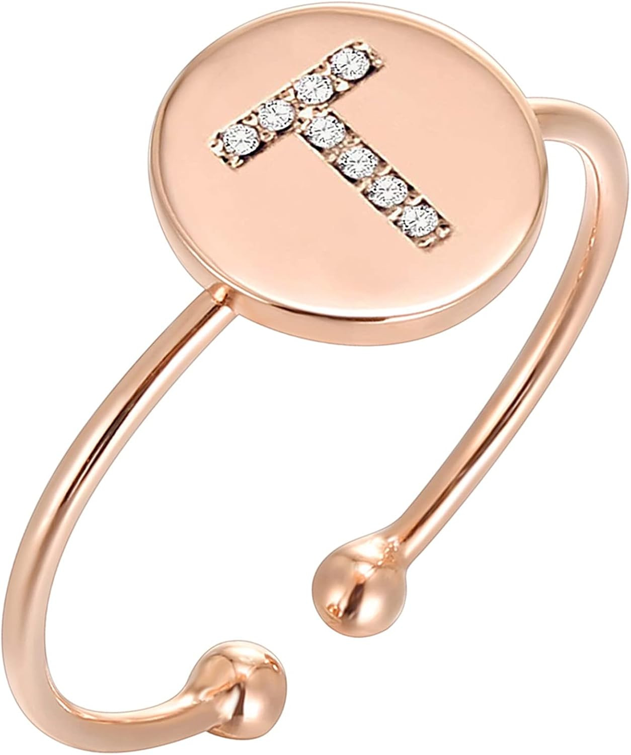 PAVOI 14K Gold Plated Initial Ring Stackable Rings for Women | Fashion Rings | Amazon (US)