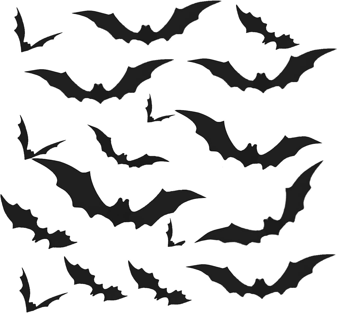 Bats Wall Decor, 120Pcs 3D Halloween Decoration Bats Stickers, 4 Different Sizes PVC Bat Stickers... | Amazon (US)
