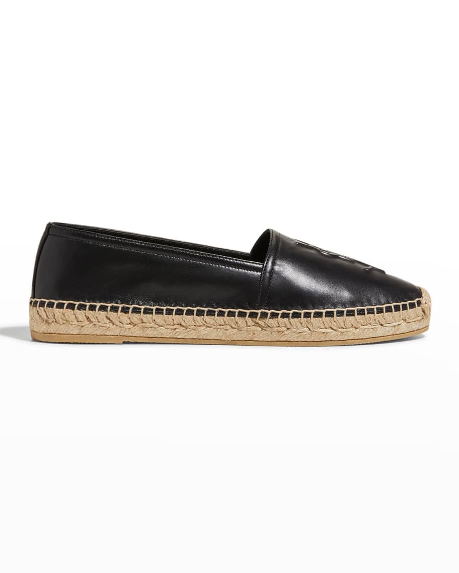 Saint Laurent YSL Leather Espadrille Flats | Neiman Marcus